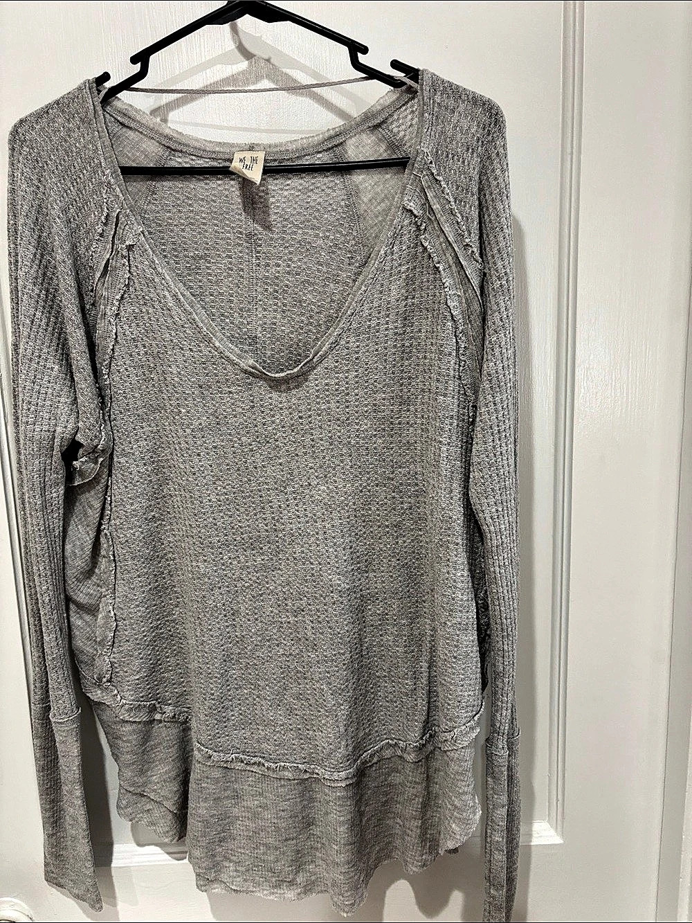 We The Free Gray Knit  frayed edge Tunic